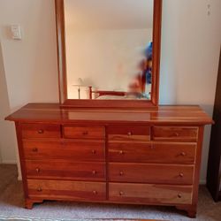 Dresser + Mirror – Solid Cherry Hardwood – $400 OBO