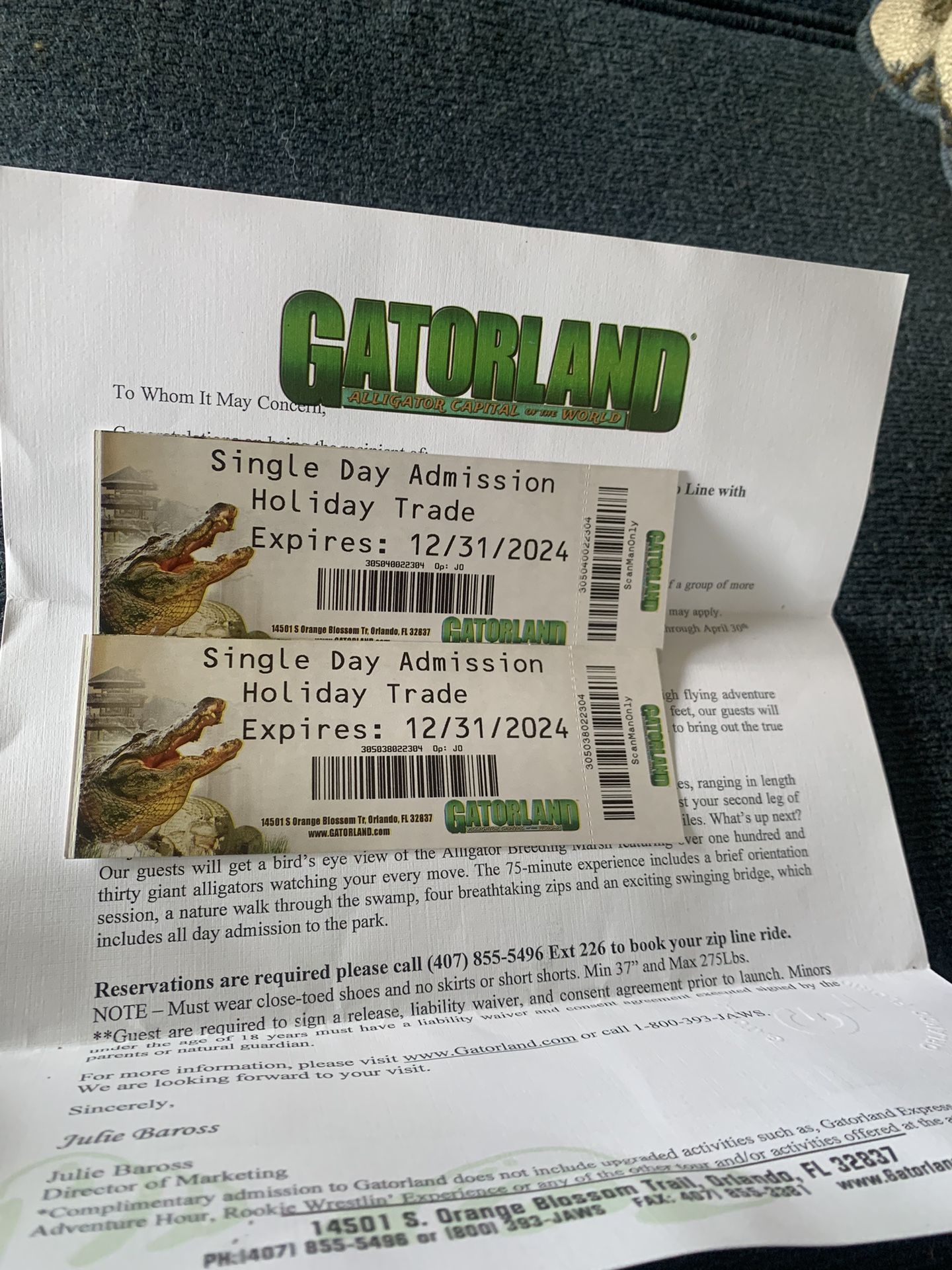 Gator Land Tickets 