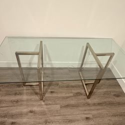 CB2 Modern Glass Dining Room Table - Seat 6