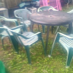 Heavy Duty Plastic Table With 6 Chairs 