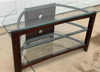 TV Entertainment stand and media console 3-tier contemporary glass