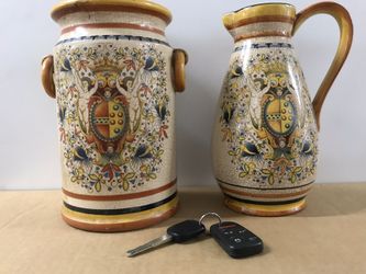 Beautifully designed matching pitcher and vase