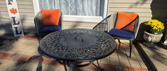 Outdoor Patio fire pit wood table 48"