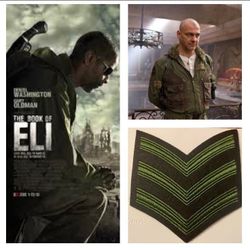 MOVIE WARDROBE - Book Of Eli - Redridge (Ray Stevenson) Production Made Green/Black Officer Patch