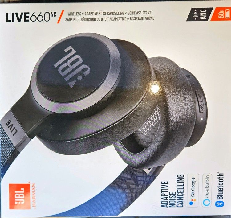 JBL - Live 660NC Wireless Noise Cancelling Over-The-Ear Headphones - Black