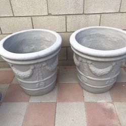 New Flower Pots Made Out Of Cement Size 24 inches tall X 25 Inches Wide 