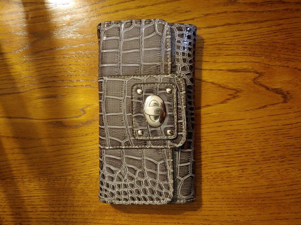 Wallet Faux Alligator Leather PVC Handbag Clutch Accessory