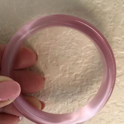 62’mm pink crystal cat’s eye jade gems beautiful bangle