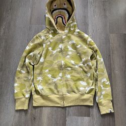 Bape Yellow Camo double Shark Hood