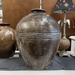 Japanese Vintage Hand Crafted Clay Vase Jar