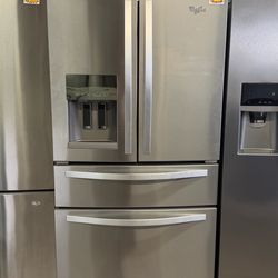 WHIRLPOOL 36” FRENCH DOOR REFRIGERATOR (NO ICE)