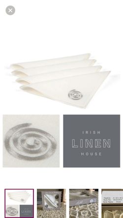 NEW!  Irish Linen House Set of 4 ‘Uisce’ Natural Napkins