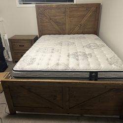 Queen Bed / Box Spring / Bed Frame / Matching Nightstand