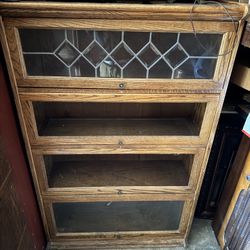 Barrister Cabinet Glass Bookshelf Lawyer Bookcase 