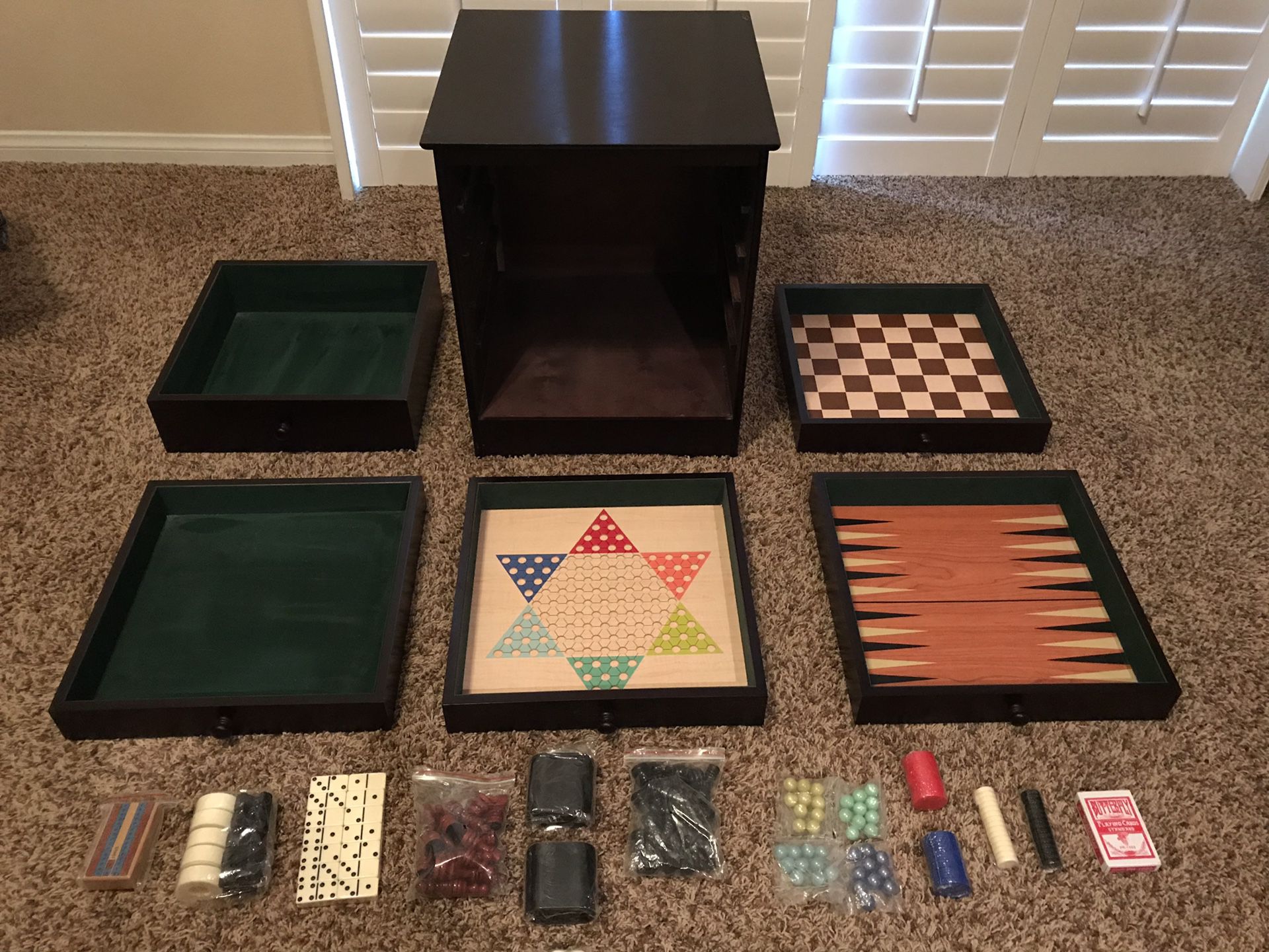 DELUXE WOODEN BOARD GAME CHEST