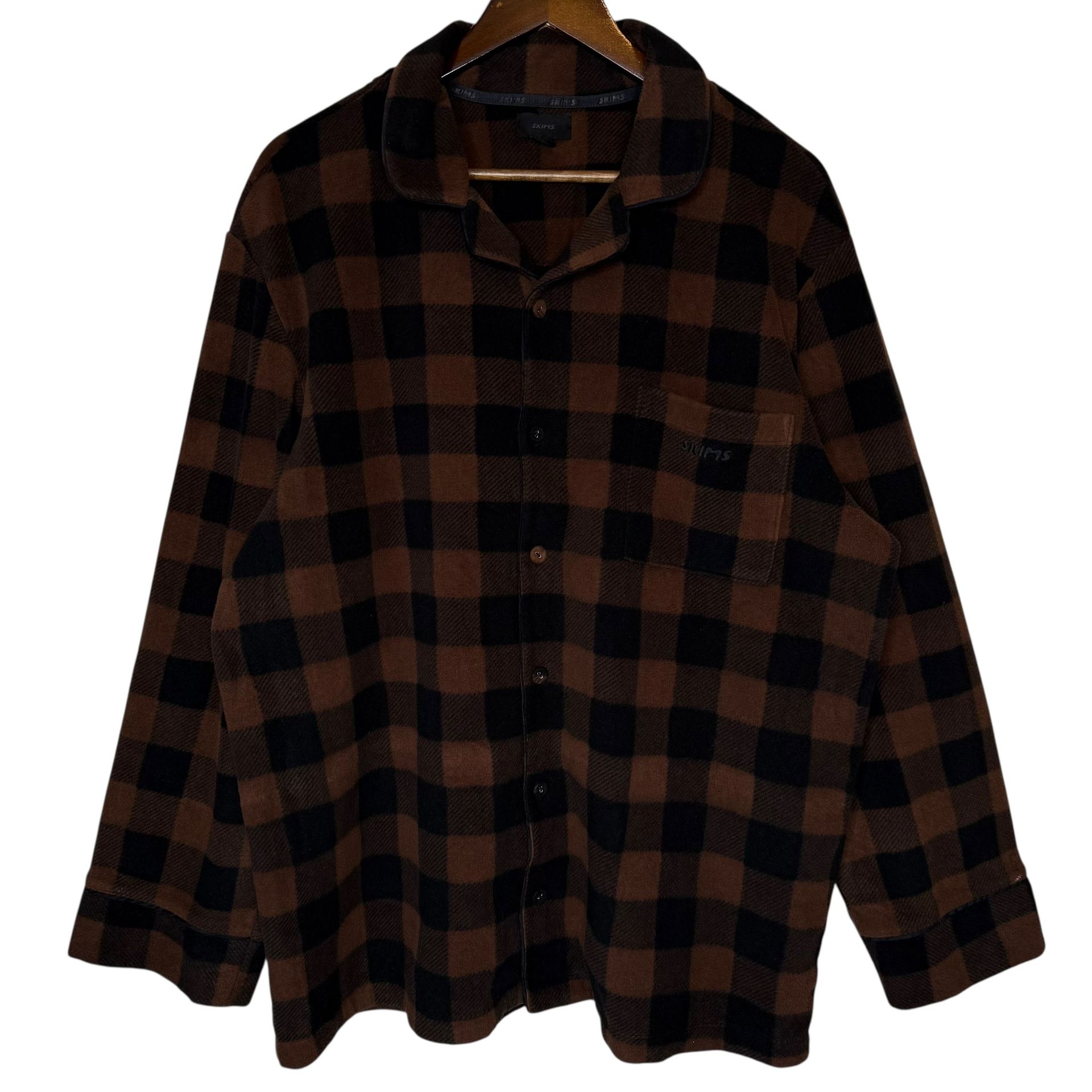 SKIMS Fleece Pajama Top / Sleep Shirt Size Large
