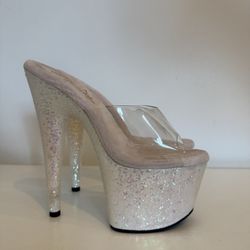 Pleaser Clear Platform Heels – Size 6 US (New/Unused)