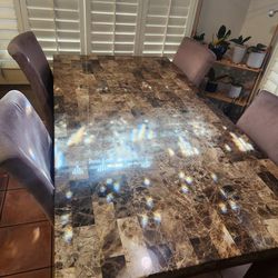 Granite Kitchen Table + 4 Chairs