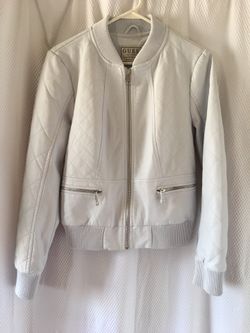 Women’s GUESS White Leather Jacket