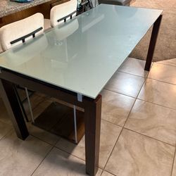 Large glass dining table