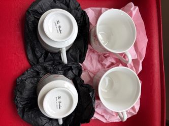 Vintage Fine Porcelain Floral Coffee Cups/Mugs - Set of 4