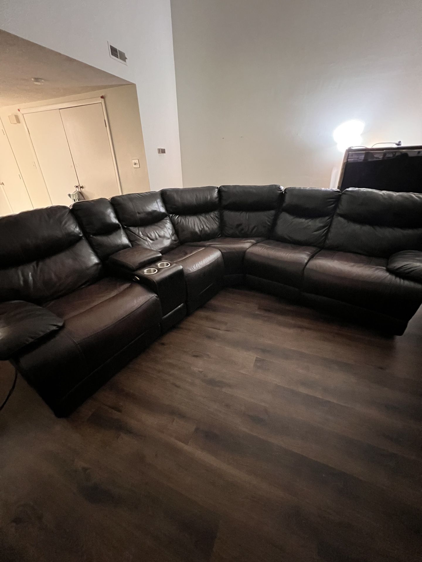 Brown Leather Recliner Couch