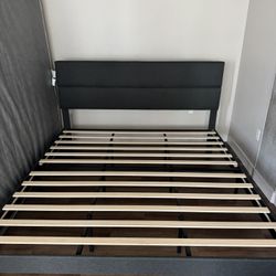 King Bed Frame – Dark Gray - Like New
