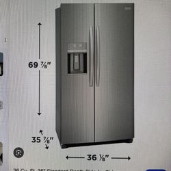 Used Frigidaire Side By Side Stainless Steel Refrigerator 