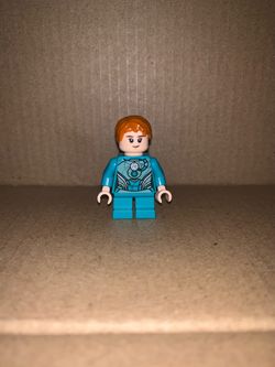 LEGO Minifigure Teal Suit Orange Hair