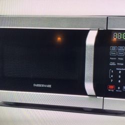 FARBERWARE PROFESSIONAL 1.2 CU FT. COUNTERTOP MICROWARE, STAINLESS STEEL / BLACK FM11SS 1000 WATT NO BOX