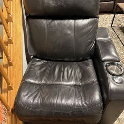 Leather Recliner With Cup Holder 