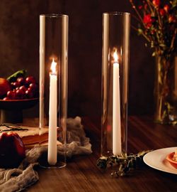 50 Pcs Flameless LED Taper Candles - Ivory