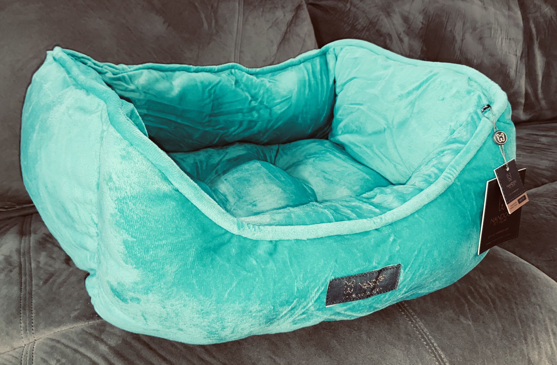 NANDOG Pet Microplush Dog Bed Soft Warm Calming Lounger Small & Medium