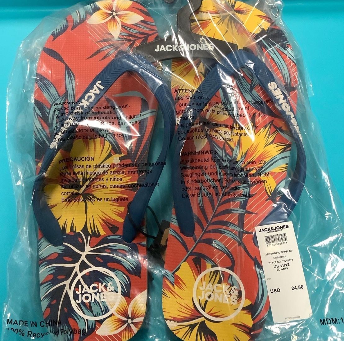 BRAND NEW Jack & Jones Flip flops 11/12M