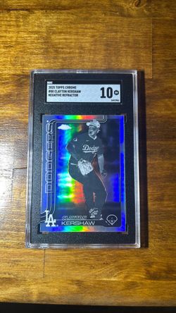 2025 Topps Chrome Clayton Kershaw True Negative Refractor SGC Gem Mint 10