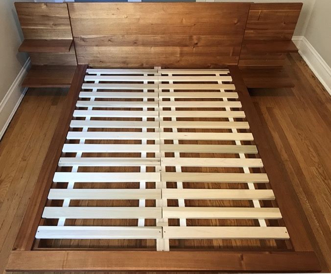 CB2 Andes Acacia Queen Platform Bed, Great Condition