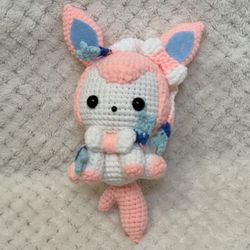 Fairy Pokemon Sylveon Handmade Collectible Crochet Gift Cute Charm Amigurumi
