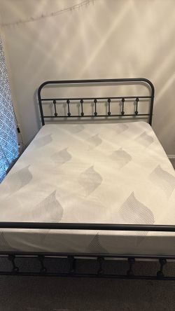 Brand New Full Mattress & Black Metal Bed Frame