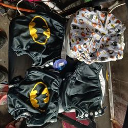 Reusable Cloth Diapers 3t Batman 6 Pairs