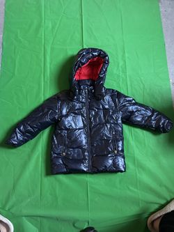 ADD Kids Shiny Blue Puffer Jacket with Red Lining Sz 4