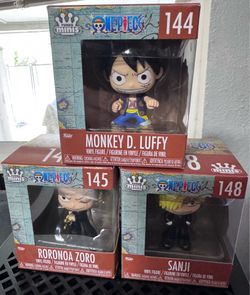 One Piece Funko Minis (Luffy, Zoro, Sanji)