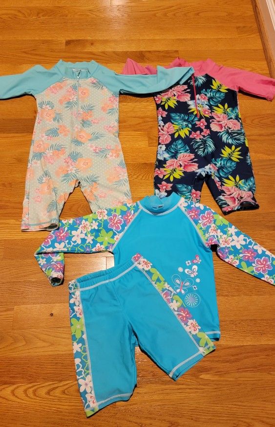 Girls Rashguard Swimsuits Sz 4