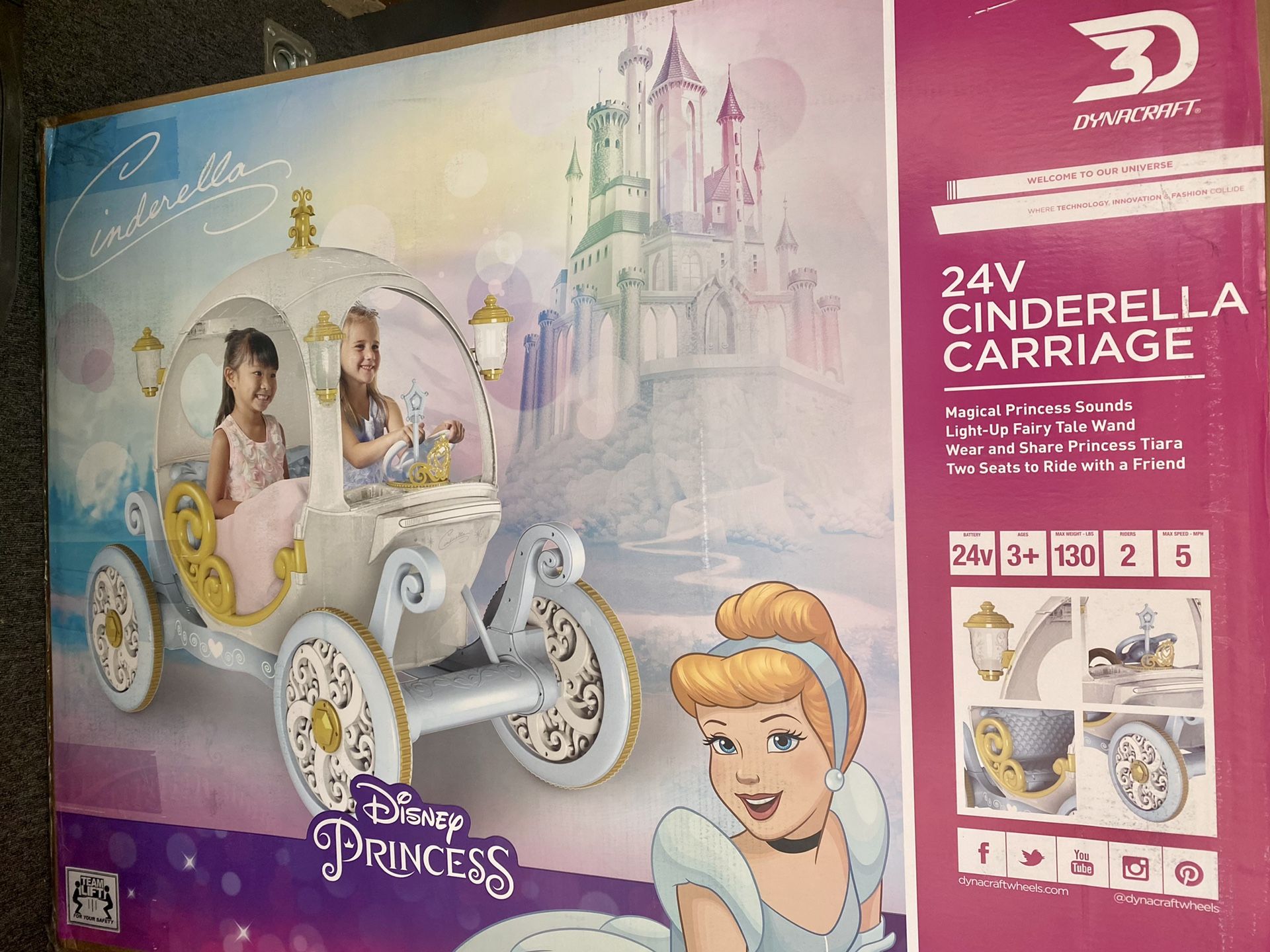 Brand New Ride On Cinderella Carriage