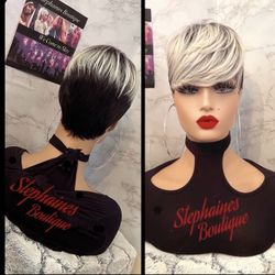 Human Hair Blended Pixie Cut Wig Not A Lace Front 