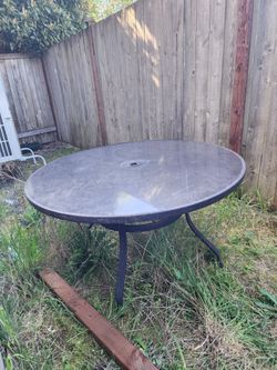 Outside glass table