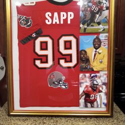 WARREN SAPP HALL OF FRAMER WITH THE TAMPA BAY BUCCANEERS GENERIC FRAMED JERSEY