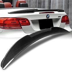 Carbon Fiber Lift Gate Trunk Spoiler Wing Compatible with 2007-2013 BMW (E93) 3-Series 325i 328i 335i M3 Convertible, Rear Trunk Lip Spoiler, V-Style