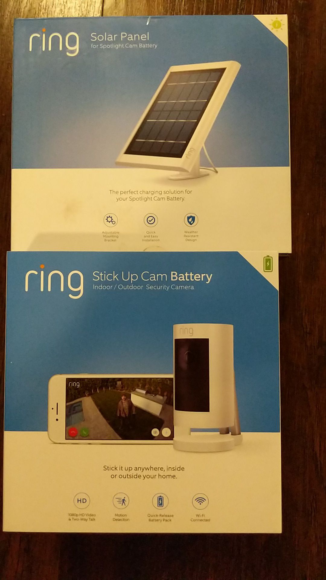 Ring Stick Up Cam and Solar Panel