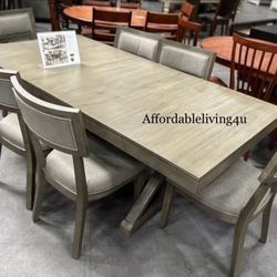 7 Pc Grey Dining Table Set Brand New In The Box 