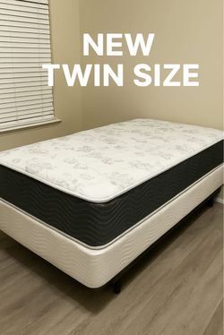 New twin mattress and box spring 2 pc bed frame is not included